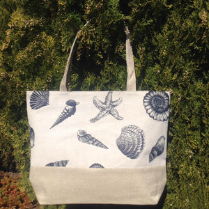 White Bag with sea shells  New Stock